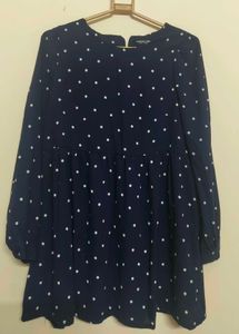 Navy Polka Dot mini dress