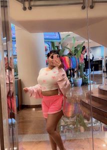Cute Pink Bow Crop Top &amp; Shorts Set