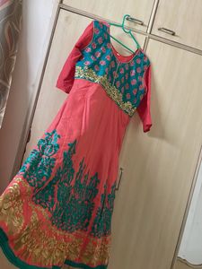 Designer Kurta with Teal and Gold Embellishments