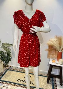 Chic Red Polka Dot Dress