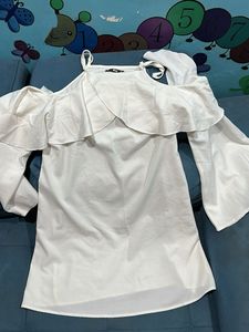 White Cold Shoulder Blouse