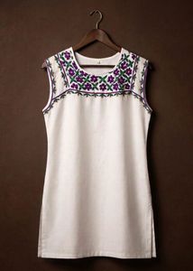 Chikankari Hand Embroidered White Kurti