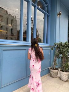 Light Pink Floral Maxi Dress