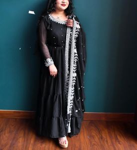 Black Gown With Dupatta And Pant
