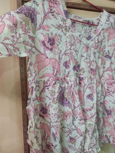 Floral Short Kurti | 100% Cotton | Bust 44 Inches