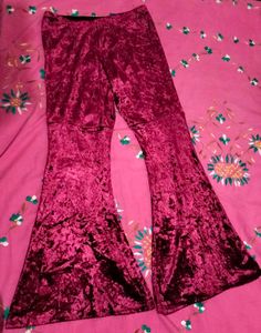 Crushed Velvet Flare Pants
