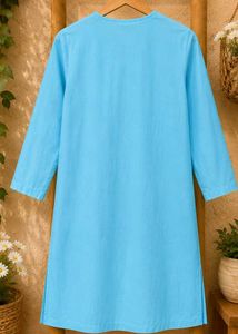 light Blue Embroidered Kurta
