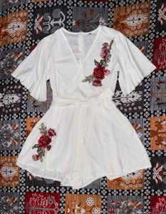 White Floral Romper Dress