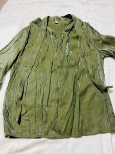 Green Tie Neck Top