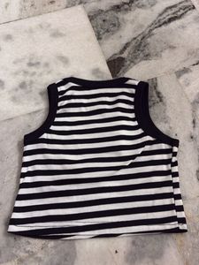 Chic Striped Tank Top with Bow Accent