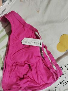 Vibrant Pink Comfort Bra and white ⚪