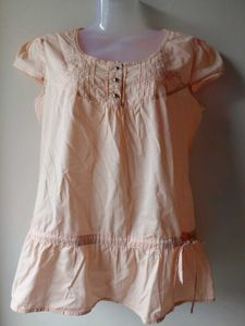 Peach Ruffled Tunic Top