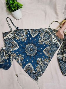 URBANIC Tie-Back Scarf Sleeveless Top