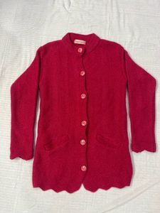 Charming Red Knit Cardigan