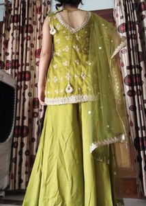 Mehendi Peplum Style Sharara / flapper