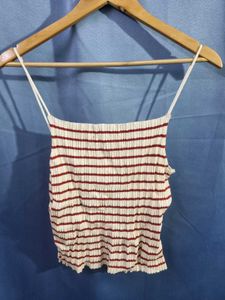 H&M Striped Sleeveless Crop Top