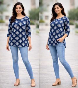 Stylish Blue Tree Print Kurti✨