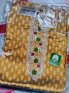 100% pure non stitched cotton suit