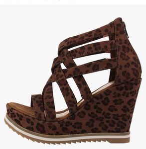 New Catwalk Brown Printed Strappy Heels