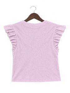 Cute Pink Ruffled Sleeve Top