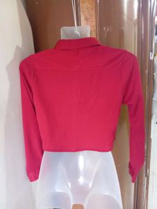 Red Crop Top Shirt