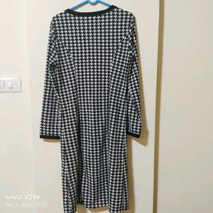 SHEIN Emery Rose Black &amp; White Houndstooth Dress