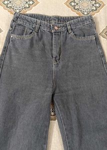 Grey Wide Leg Jeans