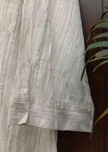 Elegant Off-White Embroidered Shirt
