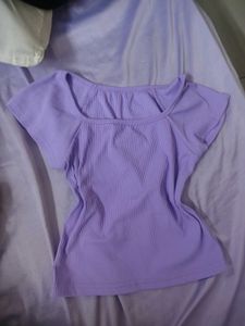 lavender fitted crop top