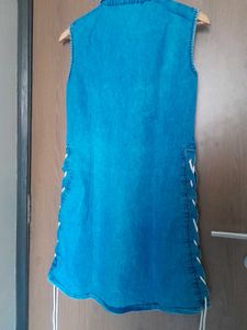 Denim Sleeveless Shirt Dress