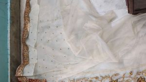 Embroidered Red &amp; Gold saari