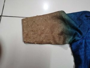 Stunning Blue &amp; Gold Saree