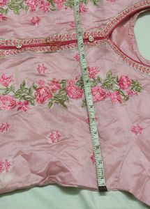 Pakistani style baby Pink Embroidered Kurta Set
