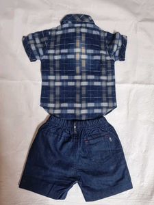Boys Denim Shirt and Shorts Set