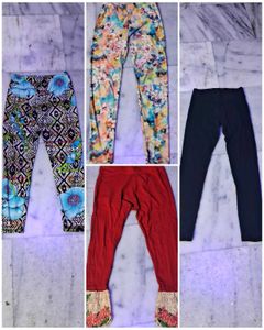 Combo Of 4 Leggings, Stretchable Elasticated Waist