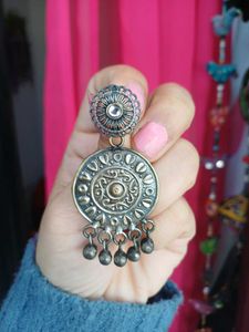 Brass thappa work handmade Dangle Earrings
