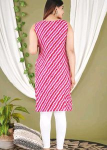 Elegant lehriya print rayon kurti