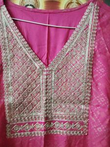 pink aline kurti