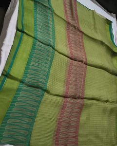 Elegant Green Handloom Chanderi Silk Saree
