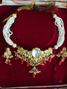 Copper And Kundan Jewellery Set