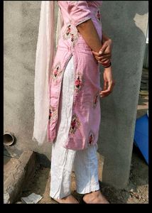 Pink Embroidered Kurta Set