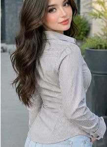Chic Pinstripe Button-Up Shirt