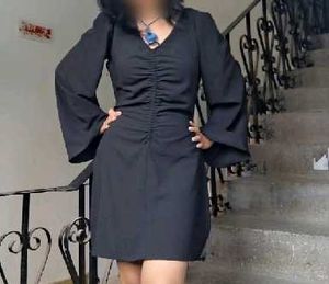 Chic Black Ruched Dress