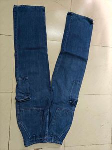 Blue Denim Cargo Jeans