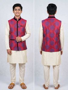Festive Brocade Silk Nehru Jacket (Size L)