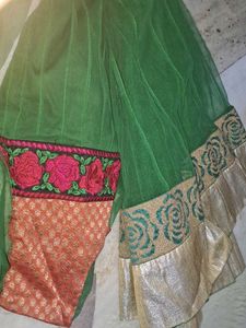 new Green Saree with Embroidered Border