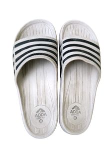 ADDA White & Black Slides/Slippers |Used Condition