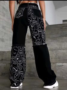 Brand New Printed Wide Leg Denim Jeans