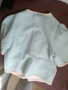 Light Blue Cropped Blazer