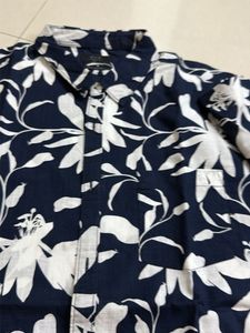 Navy Floral Short Sleeve Shirt